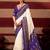 sambhalpuri foil printed purple color velvet tussar silk blend fabric sophisticated saree
