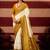 sambhalpuri foil printed mustard color velvet tussar silk blend fabric sophisticated saree