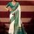 sambhalpuri foil printed teal color velvet tussar silk blend fabric sophisticated saree