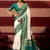 sambhalpuri foil printed teal color velvet tussar silk blend fabric sophisticated saree