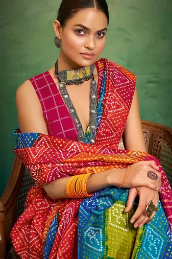 orange velvet tussar silk blend boutique printed ethnic party saree