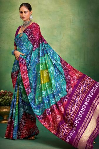 purple color velvet tussar silk blend boutique printed ethnic party saree
