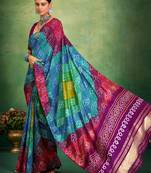 purple color velvet tussar silk blend boutique printed ethnic party saree