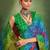 green color velvet tussar silk blend boutique printed ethnic party saree