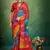 red color velvet tussar silk blend boutique printed ethnic party saree