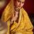 yellow color velvet tussar silk blend beautiful partywear saree