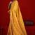 yellow color velvet tussar silk blend beautiful partywear saree