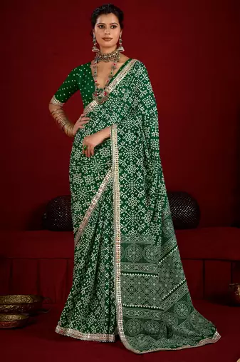green color velvet tussar silk blend beautiful partywear saree