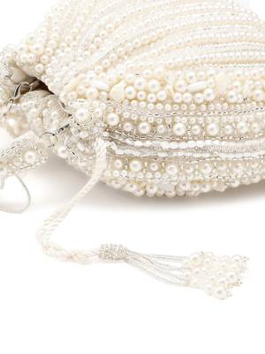 opal thread crystal white pearl beaded faux silk potli 7