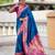 firozi color paithani silk blend fabric woven meenakari jacquard designer saree