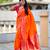 orange color paithani silk blend fabric woven meenakari jacquard designer saree