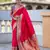 pink color paithani silk blend fabric woven meenakari jacquard saree