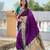 violet color paithani silk blend fabric woven meenakari jacquard designer saree