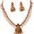 Gold plated lakshmi temple necklace with color stones