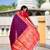 wine color paithani silk blend fabric woven meenakari jacquard designer saree