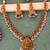 Gold plated lakshmi temple necklace with color stones