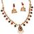 Traditional multi-stone temple necklace set with jhumka earrings