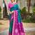 sea green color soft silk blend fabric woven designer partywear saree