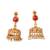 Traditional multi-stone temple necklace set with jhumka earrings