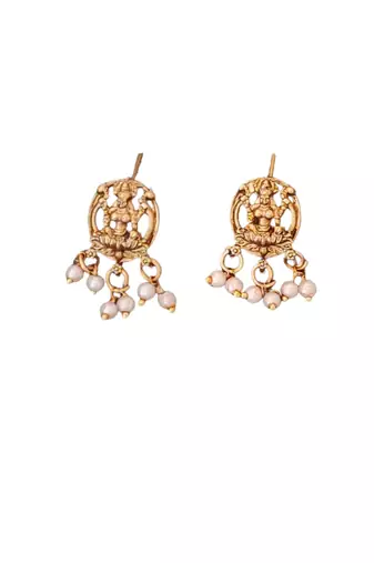 Classic antique finish lakshmi necklace with matching earrings
