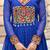 Blue Faux Georgette Kutchi Gamthi Printed Gown for Women | Semi Stitched Traditional & Festive Wear Gown