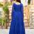 Blue Faux Georgette Kutchi Gamthi Printed Gown for Women | Semi Stitched Traditional & Festive Wear Gown