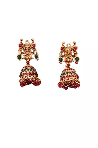Antique temple jewellery set with goddess lakshmi motifs