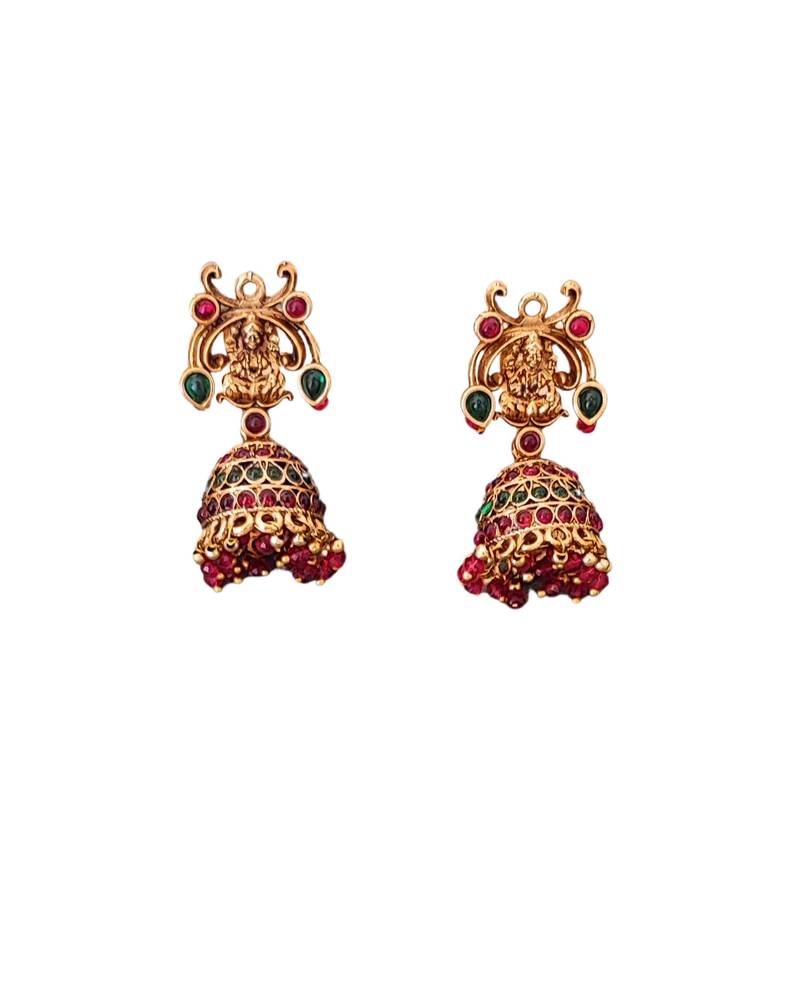 Antique temple jewellery set with goddess lakshmi motifs