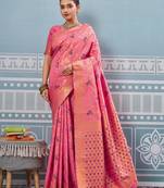 gajari color girlie woven ethnic saree