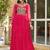 Pink Faux Georgette Kutchi Gamthi Printed Gown for Women | Semi Stitched Traditional & Festive Wear Gown