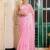 pink color organza fabric embroidery work partywear saree