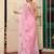 pink color organza fabric embroidery work partywear saree