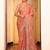 peach color cotton fabric embroidery work partywear saree