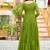 Parrot Green Faux Georgette Kutchi Gamthi Printed Gown for Women | Semi Stitched Festive & Traditional Wear Gown