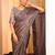 grey color cotton fabric embroidery work partywear saree