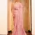 pink color cotton fabric embroidery work partywear saree