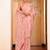pink color cotton fabric embroidery work partywear saree
