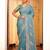 sky blue color tissue fabric embroidery work partywear saree