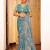 sky blue color tissue fabric embroidery work partywear saree