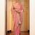 pink color cotton fabric embroidery work partywear saree