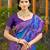 blue color soft silk blend fabric woven designer partywear saree