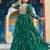 Green Faux Georgette Kutchi Patchwork Gown for Women | Semi Stitched Traditional & Festive Wear Gown