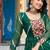 Green Faux Georgette Kutchi Patchwork Gown for Women | Semi Stitched Traditional & Festive Wear Gown