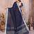 blue color linen cotton fabric woven silver jari designer ceremonial saree