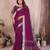 wine color linen cotton fabric woven silver jari designer ceremonial saree