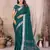 rama color linen cotton fabric woven silver jari ceremonial saree