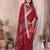 maroon color linen cotton fabric woven silver jari designer ceremonial saree
