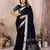 black color linen cotton fabric woven silver jari ceremonial saree