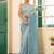 sky blue color chiffon fabric fancy designer swarovski work ethnic girlie saree