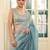 sky blue color chiffon fabric fancy designer swarovski work ethnic girlie saree